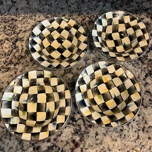 Mackenzie-Childs CAMP MACKENZIE 1995 Vintage Breakfast Bowls. Set of 4! RARE!